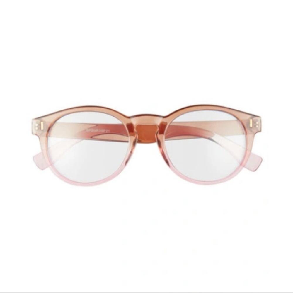 BP 58mm Round Ombré Blue Light Blocking Glasses in Nude NWT
